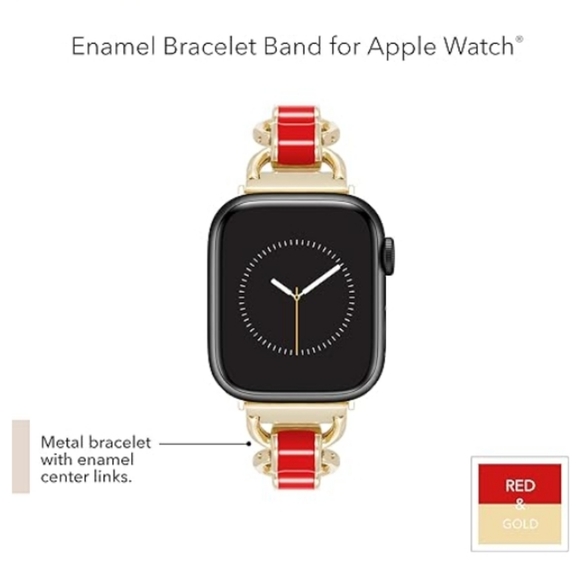 Replacement Chain Bracelet for Apple Watch Secure Adjustable Band Red Gold main image 5